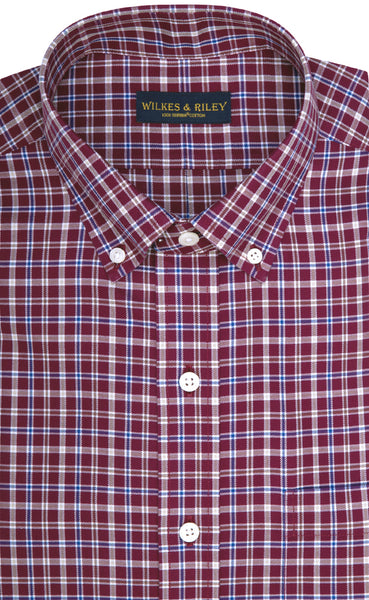 BURGUNDY PLAID SHIRT