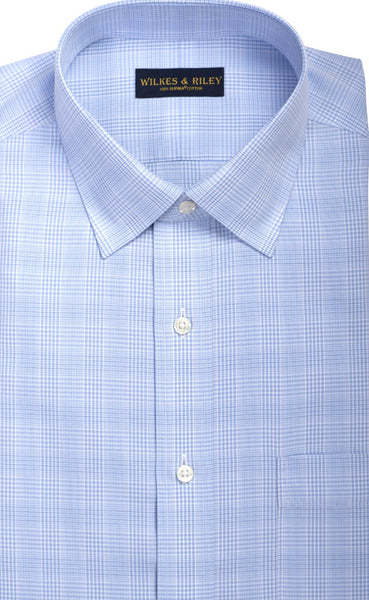 Fray Light Blue and White Plaid Cotton Dress Shirt – Stanley Korshak