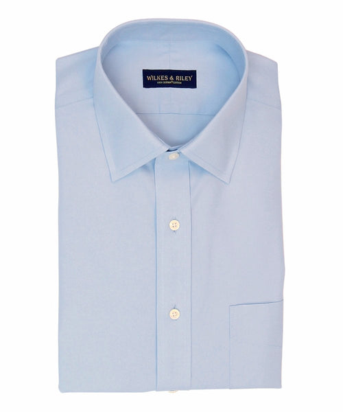BKT20 Slim Dress Shirt in Pinpoint Oxford - Light Blue
