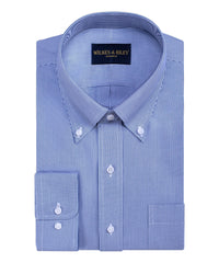 Classic Fit Blue Fine Line Button-Down Collar Non-Iron Pinpoint Oxford Dress Shirt