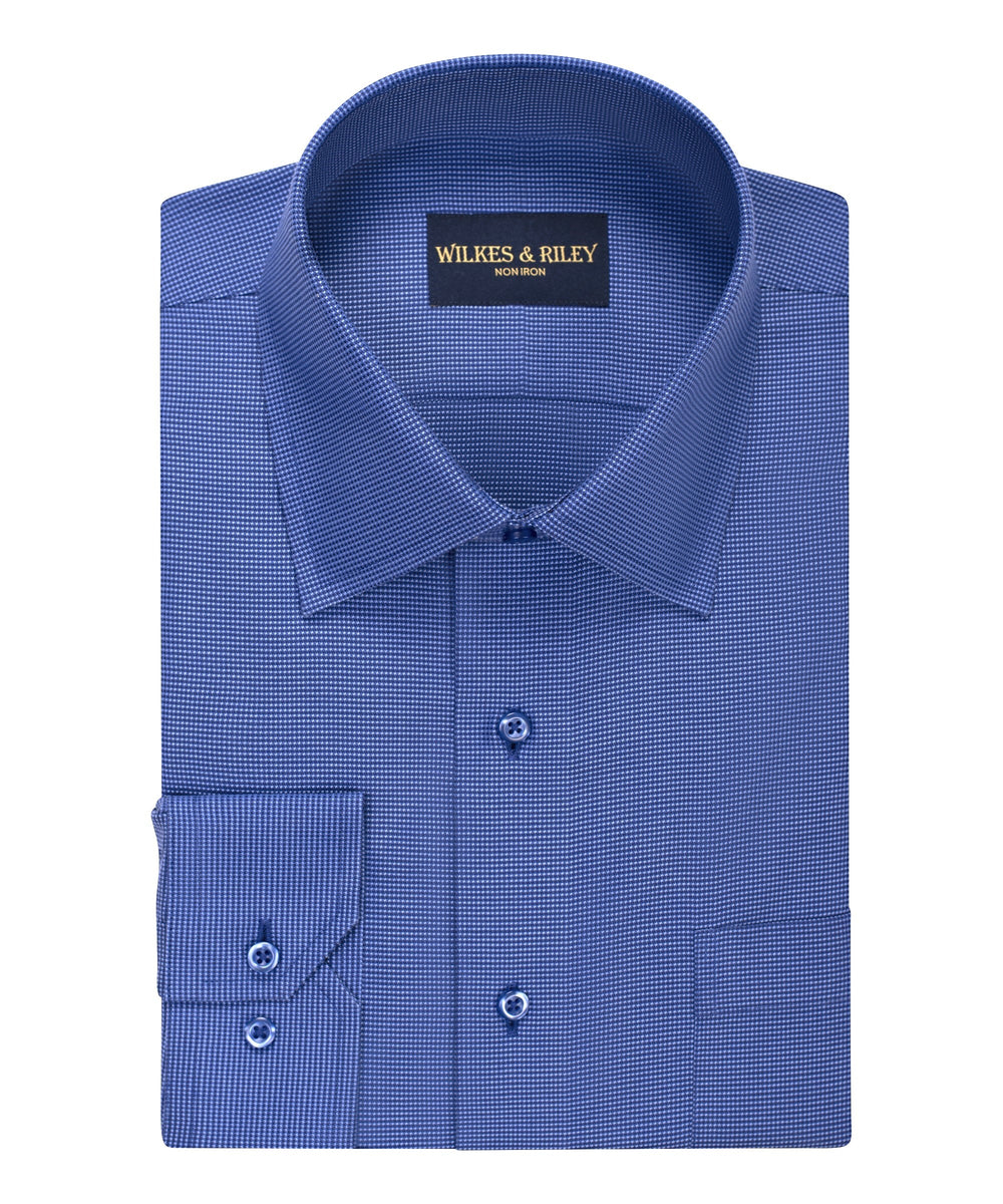 Classic Fit Dk Royal Spread Collar Non-Iron Queens Oxford Dress Shirt