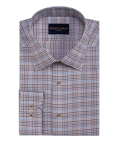 Tailored Fit Spice Tattersall Spread Collar Non-Iron Dress Shirt