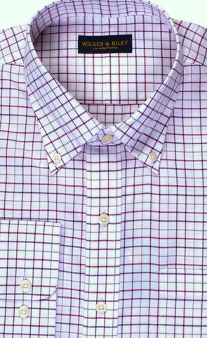 Classic Fit Multi-Check Multi Twill  Button-Down Collar Non-Iron Sport Shirt