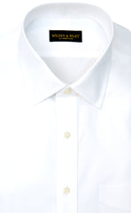 Wilkes and Riley classic Fit White Solid Spread Collar Supima® Cotton Non-Iron Pinpoint Oxford Dress Shirt