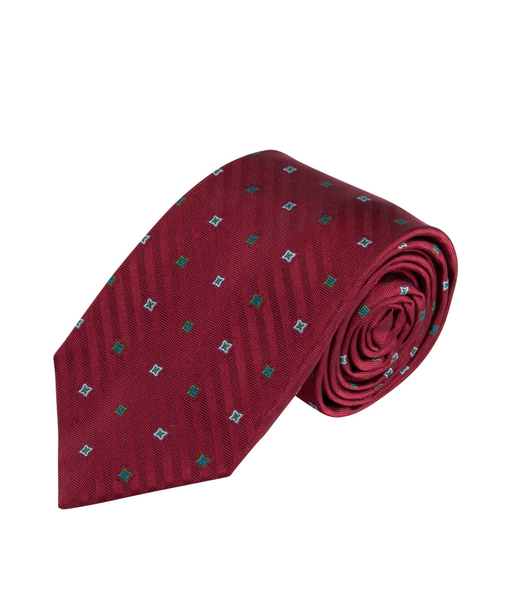 Wilkes & Riley Red Herringbone Neat Tie