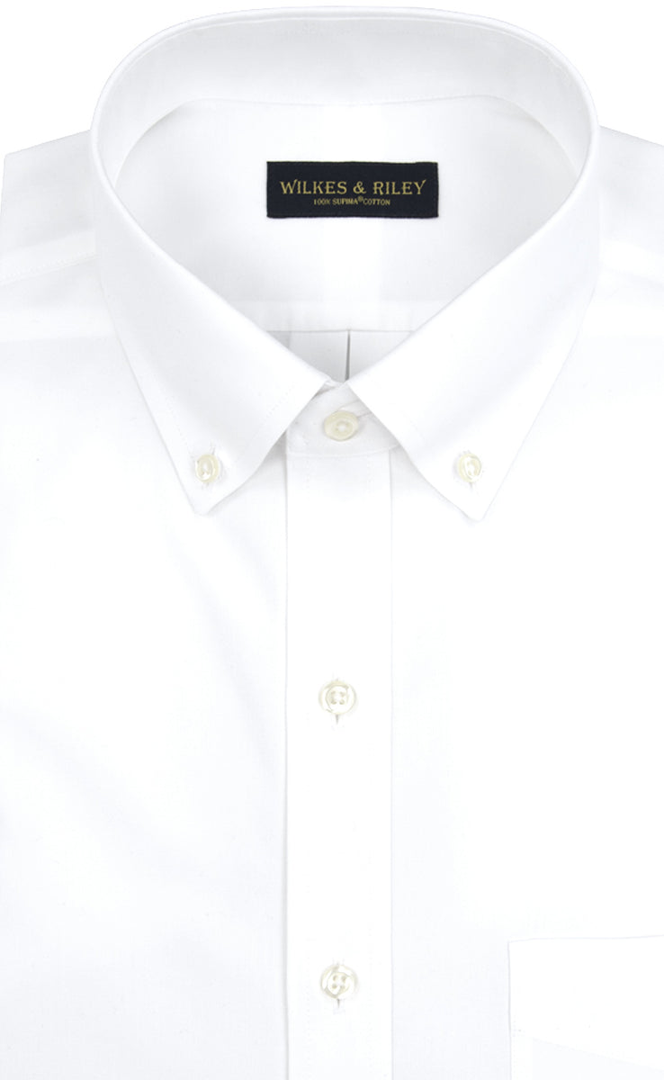 Slim Fit White Solid Button-Down Collar Non-Iron Men's Dress Shirts –  Wilkes & Riley