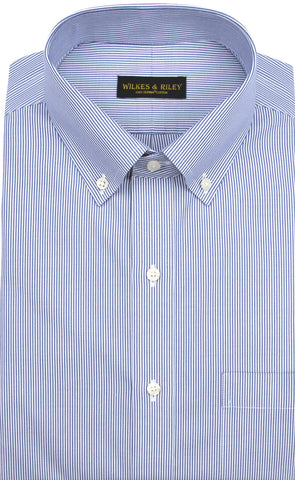 Slim Fit White Solid Button-Down Collar Supima® cotton Non-Iron Pinpoint  Oxford Dress Shirt