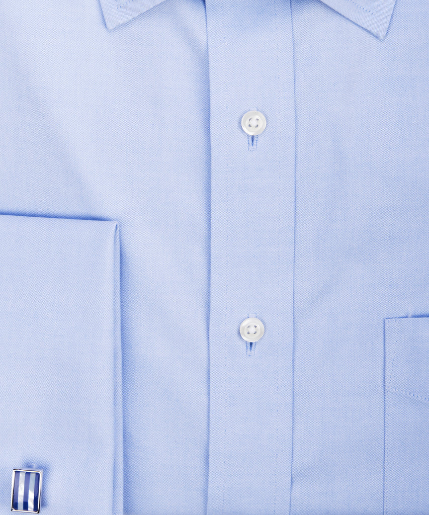 Mens French Blue Classic Fit Shirt With White Collar