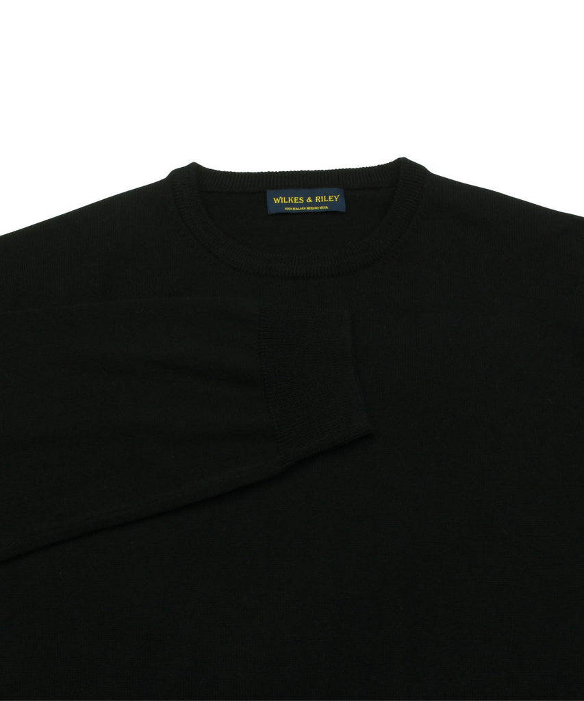 Black Wool Long Sleeve, 100 % merino wool